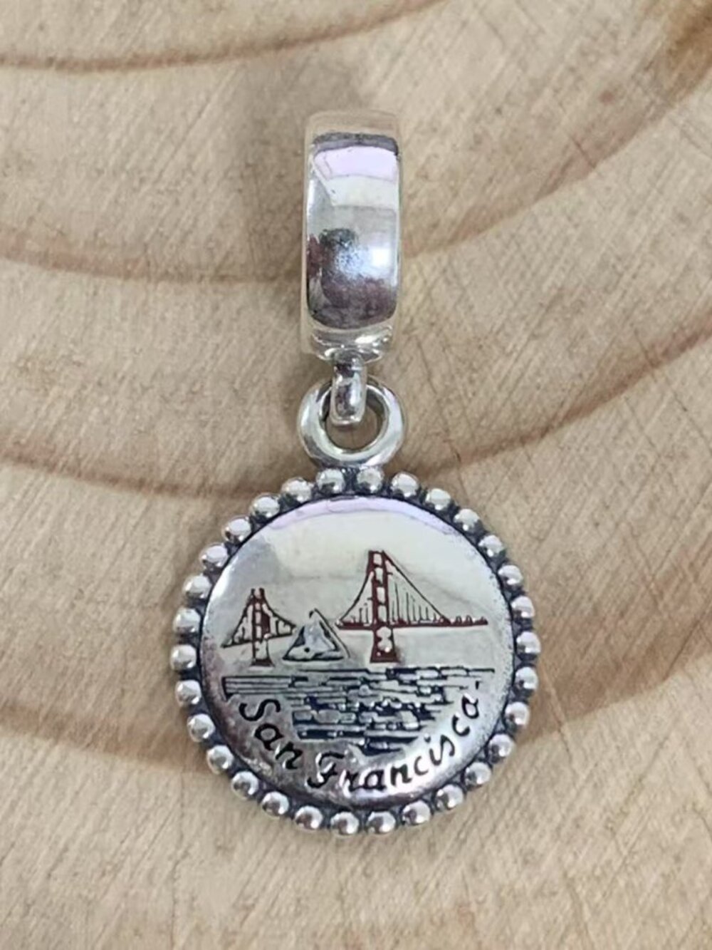 Pandora San Francisco Bridge Dangle Charm Pendant, S925 Silver Jewelry